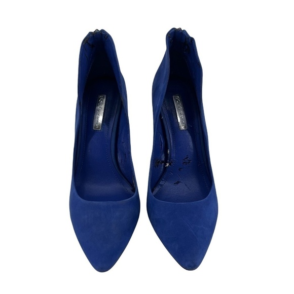 BCBGeneration Blue Suede Pointed Toe Heels Size 8 Women's - Picture 1 of 15